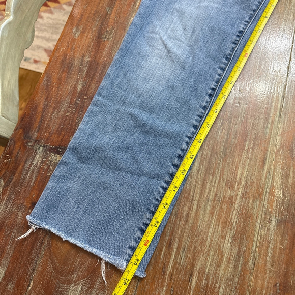 Gap Blue Straight Leg Jeans Raw Hem Womens Size 27 - Picture 15 of 15